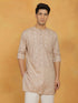 Vastramay Men's Beige Cotton Kurta